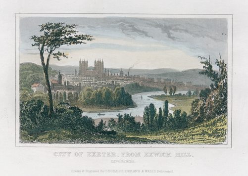 Devon, Exeter from Exwick Hill, 1848