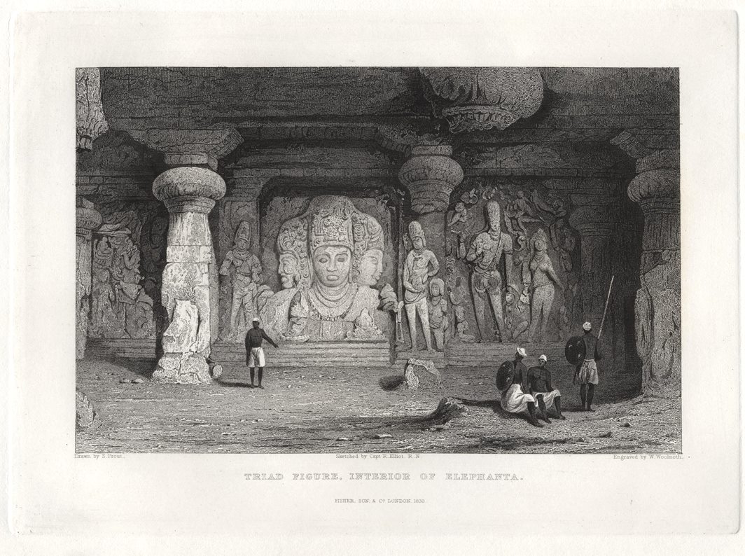 India, Triad Figure at Elephanta, 1834