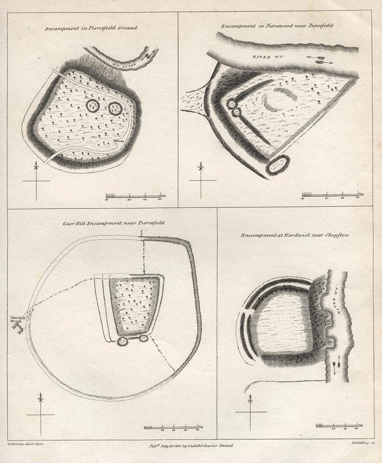 Monmouthshire, four ancient camps and earthworks, 1800