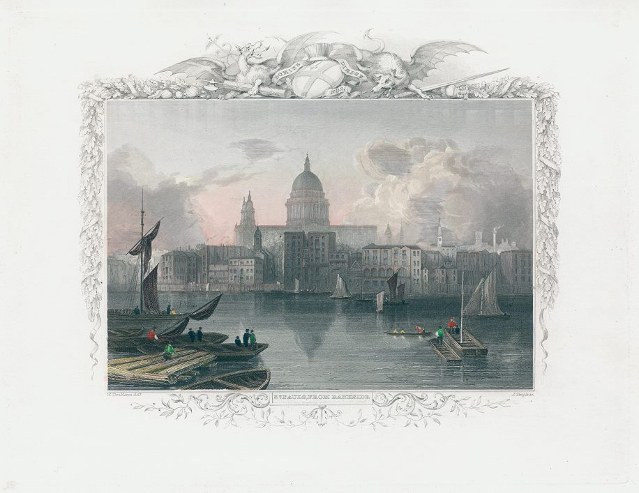 London, St. Pauls, from Bankside, 1830