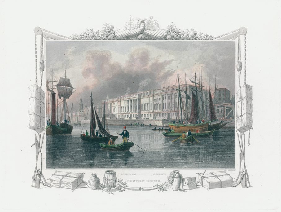 London, Custom House, 1830