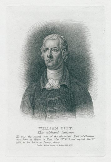 William Pitt the Younger, statesman, 1823