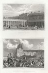 Paris, Cour de Palais Royal & Depart de la Populace .., 1840