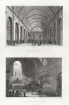 Paris, Salle des Pas Perdus & Chapelle du Calvaire, Eglise de St.Roche, 1840