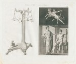 Italy, Pompeii, paintings & lamp, c1830