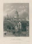 London, St.Paul's Cathedral, from Southwark Bridge, 1836