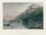 USA, NY, Black Mountains on Lake George, 1840