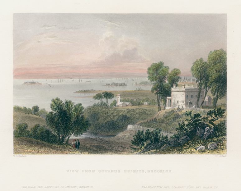 USA, Brooklyn, view from Gowanus Heights, 1840