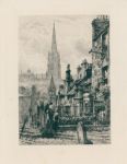 Edinburgh, Greyfriars, etching by Brunet-Debaines after Lockhart, 1878