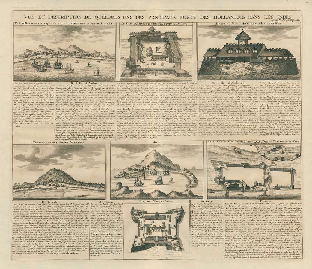 East Indies, Dutch East India Company trading posts, Chatelain, c1715