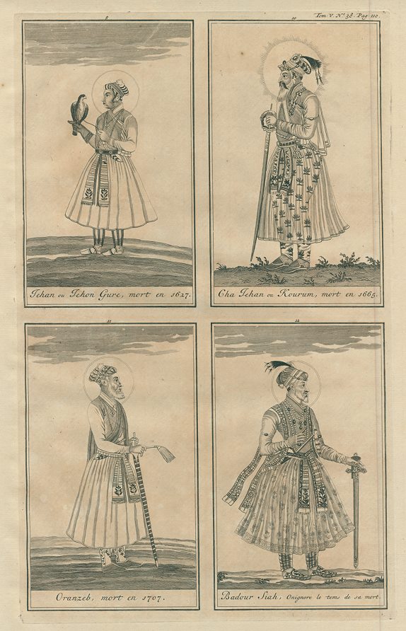 India, important Mughal figures, Chatelain, c1715