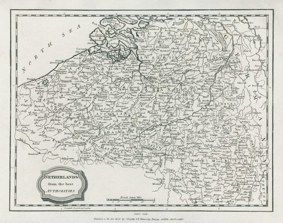 Belgium map, 1807
