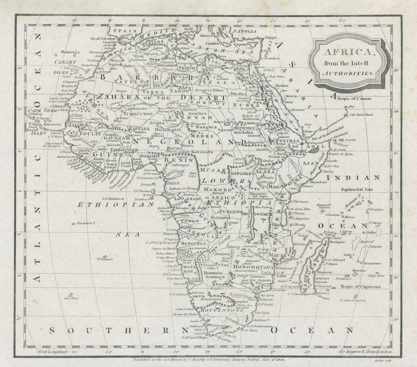 Africa map, 1807