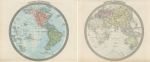 World map in hemispheres (two sheets), 1843