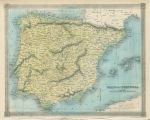 Spain & Portugal map, 1843