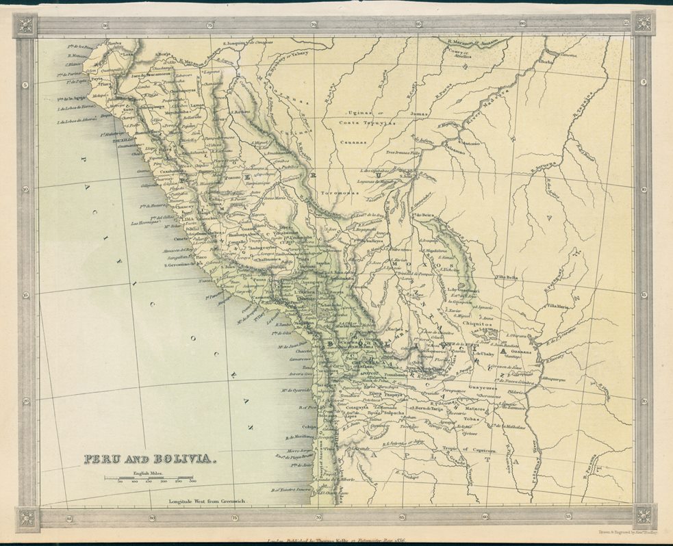 Peru & Bolivia map, 1843