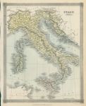Italy map, 1843