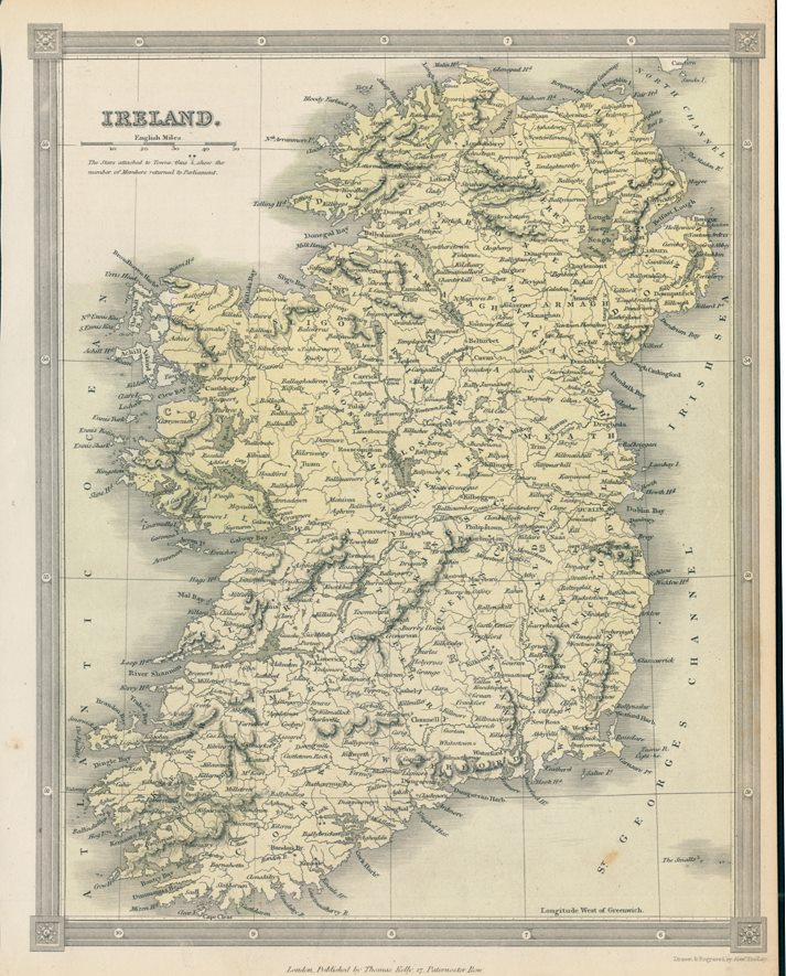Ireland map, 1843