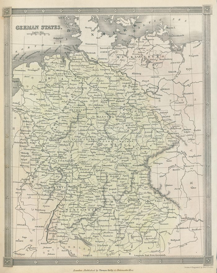 Germany map, 1843