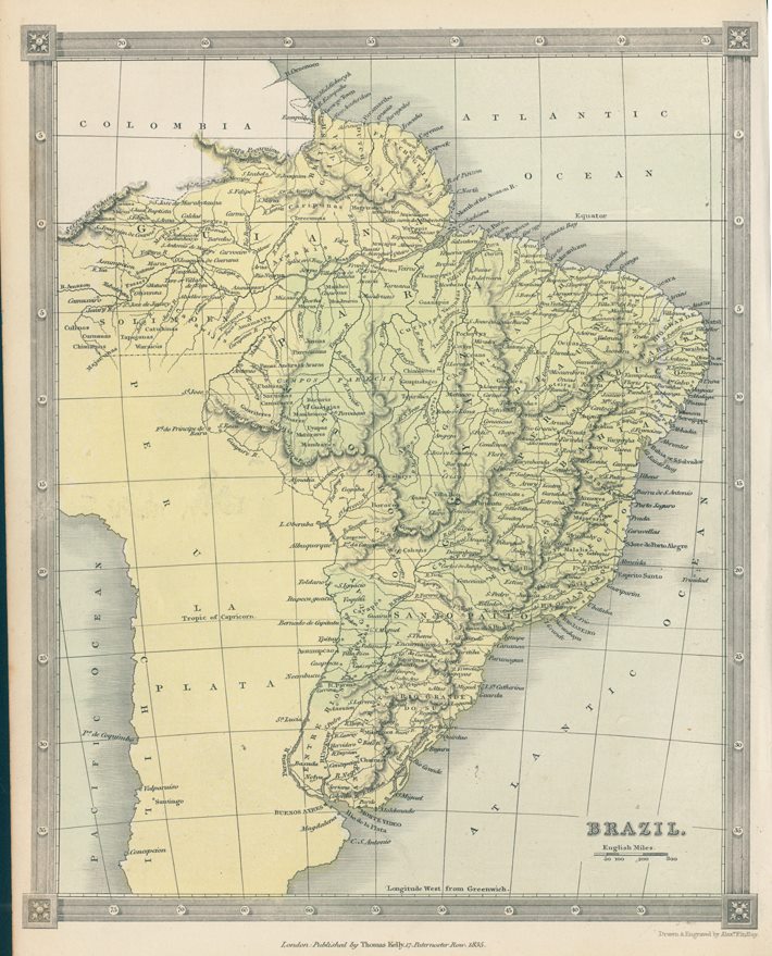 Brazil map, 1843