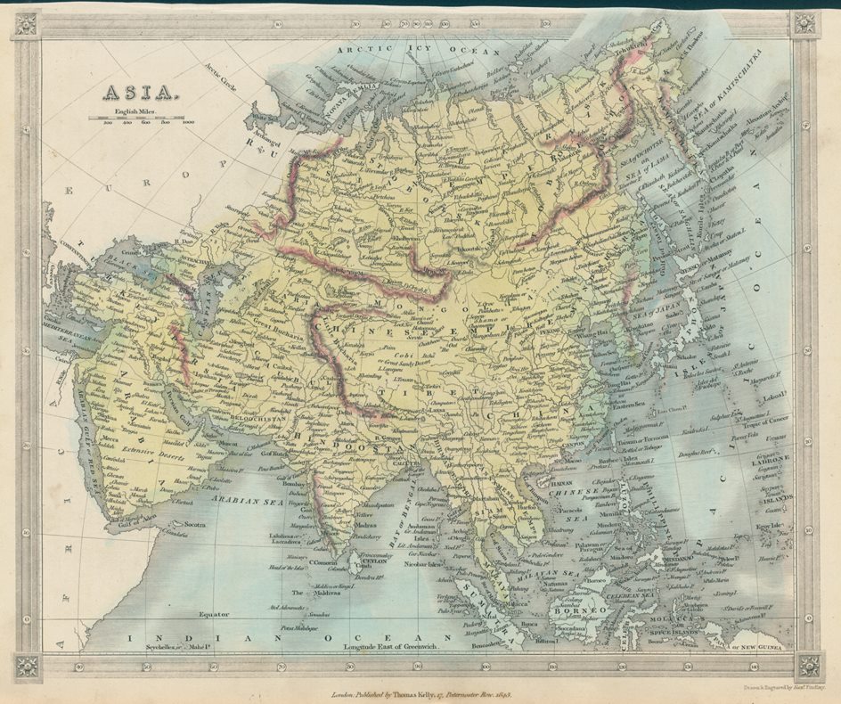 Asia map, 1843