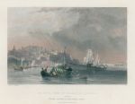 Malta, Valetta, from the Quarantine Harbour, 1845