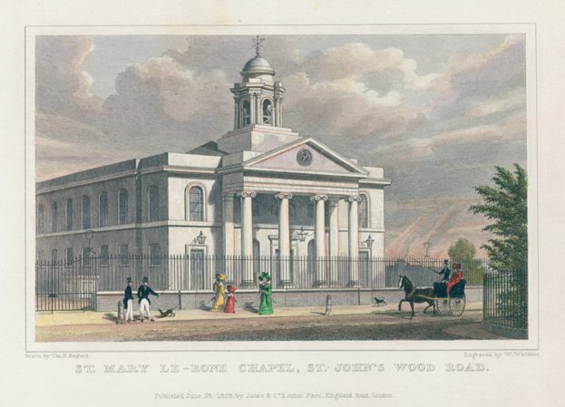 London, St.Mary Le-Bone Chapel, St.John's Wood Road, 1831