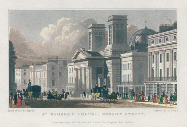 London, St.George's Chapel, Regent Street, 1831