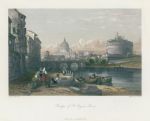 Italy, Rome, Bridge of St.Angelo, 1845