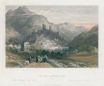 Italy, Itri, Town and Castle, 1845