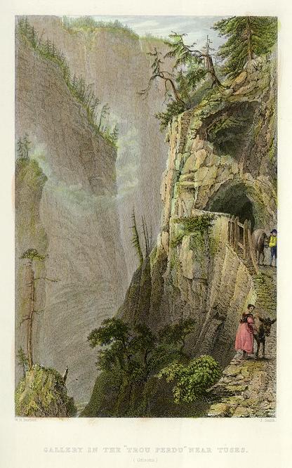 Switzerland, Grisons, Gallery in Trou Perdu, 1850