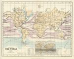 The World, Isotherms and Currents, 1868