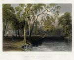USA, NY, River Owego, view from Glenmary Lawn, 1839