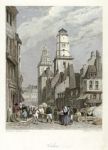 France, Calais street scene, 1836