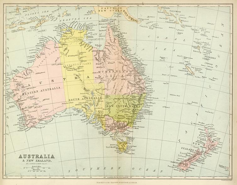 Australia & New Zealand, 1870