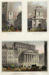 London, Mansion House and St.Stephen's & St.Mary's Churches, 1828