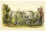 Monmouthshire, Raglan Castle, stone litho by Prout, 1845