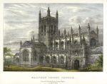 Worcestershire, Malvern Priory Church, scarce lithograph by Henry Lamb, 1845