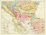 Balkans, geological map, 1884