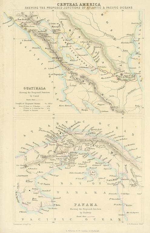 Central America, Panama & Guatimala, 1856