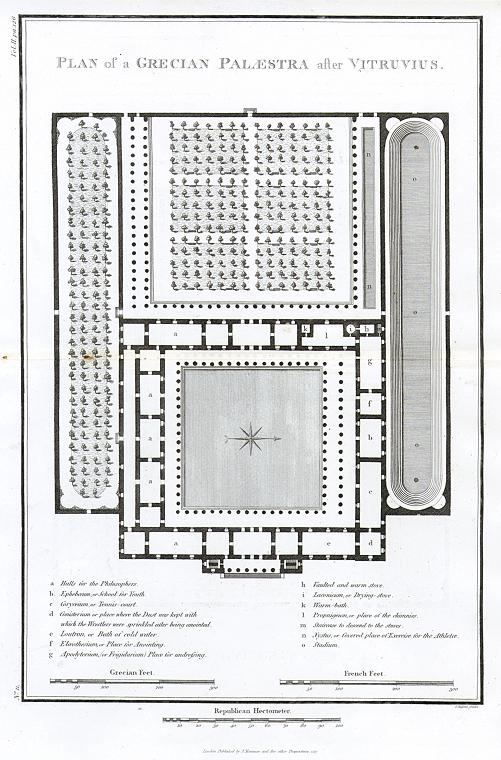 Greece, plan of the Temple of Palaestra, 1817