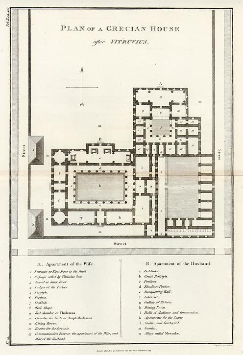 Greece, plan of an ancient Greek house, 1817