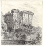Monmouthsh, Ragland Castle, small pencil sketch, about 1900