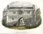Worcestershire, Malvern Abbey Gateway, scarce lithograph by Henry Lamb, 1845