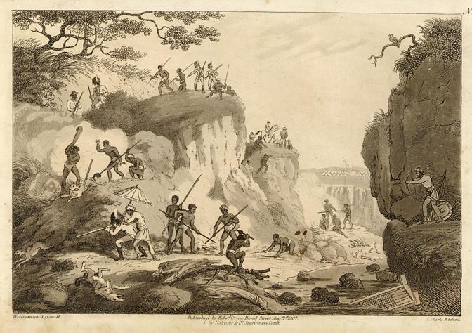 India, Smoking out Wolves, by Howitt, 1808