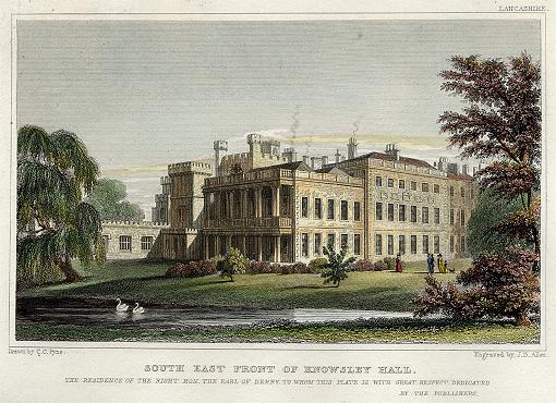Lancs, Knowsley Hall South East Front, 1831