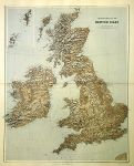 British Isles, large map of relief, 1887
