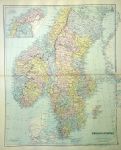 Sweden & Norway, large map, 1887