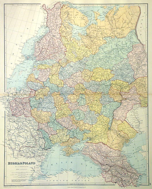 Russia & Poland, large map, 1887