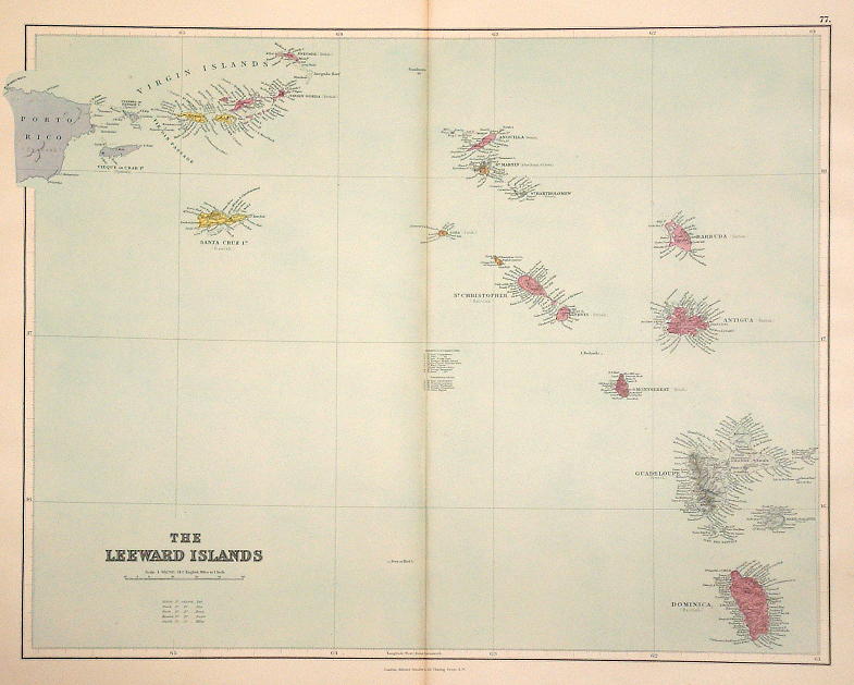 Leeward Islands, large map, 1887